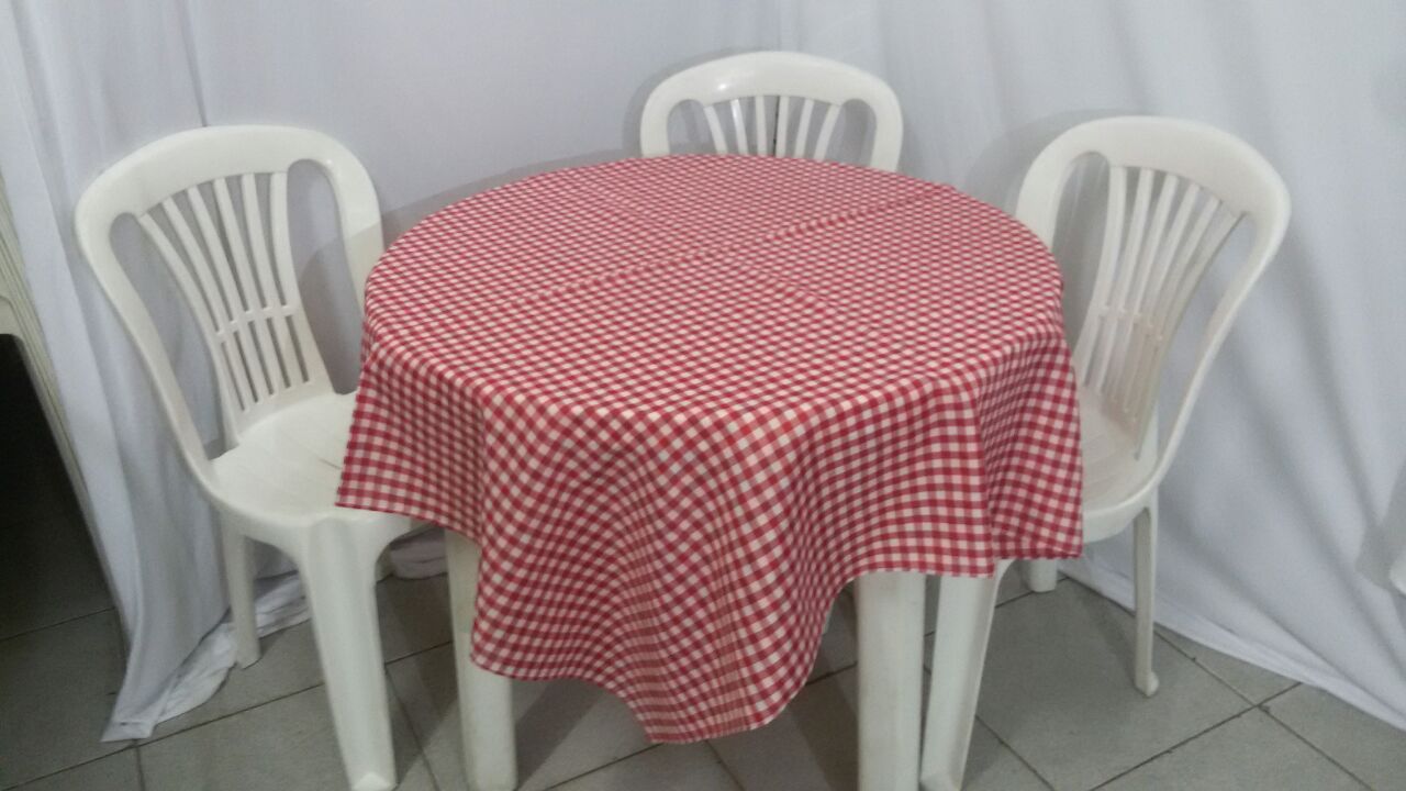 Toalha mesa vermelha xadrez